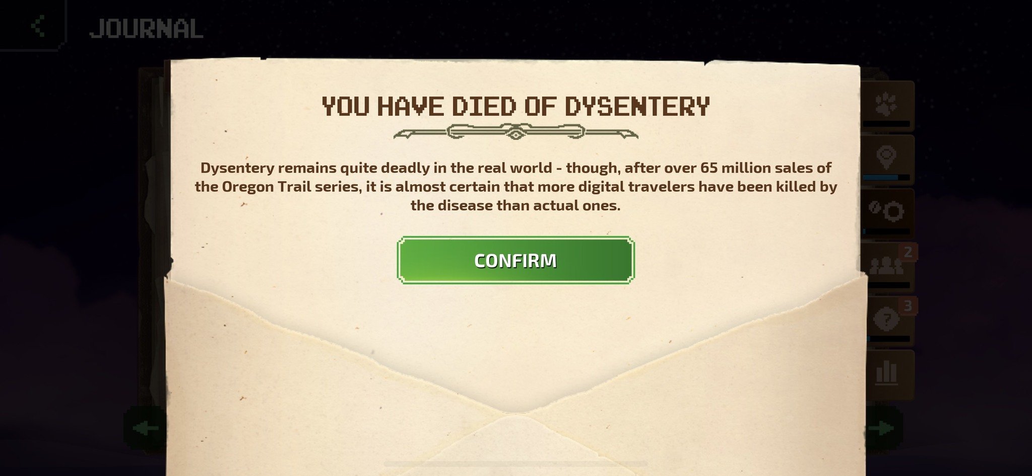 Oregon Trail Died Dysentery