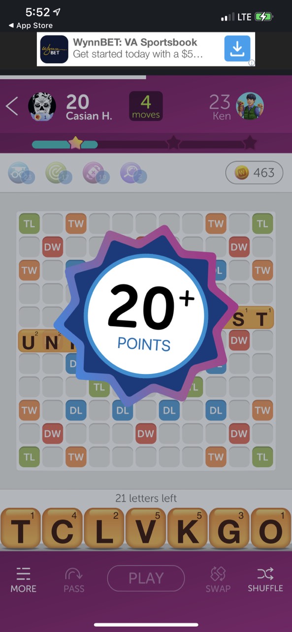 Words With Friends 2 Points
