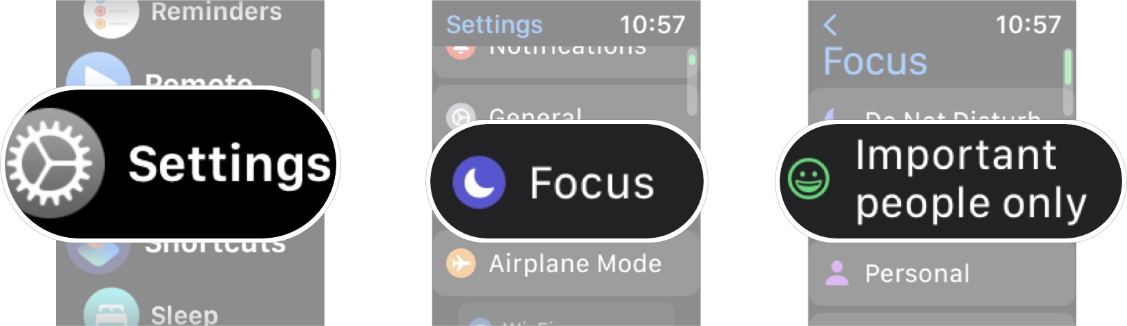 How To Create Custom Schedule For Focus In watchOS 8: Launch Settings, tap focus, and then tap the focus you want.