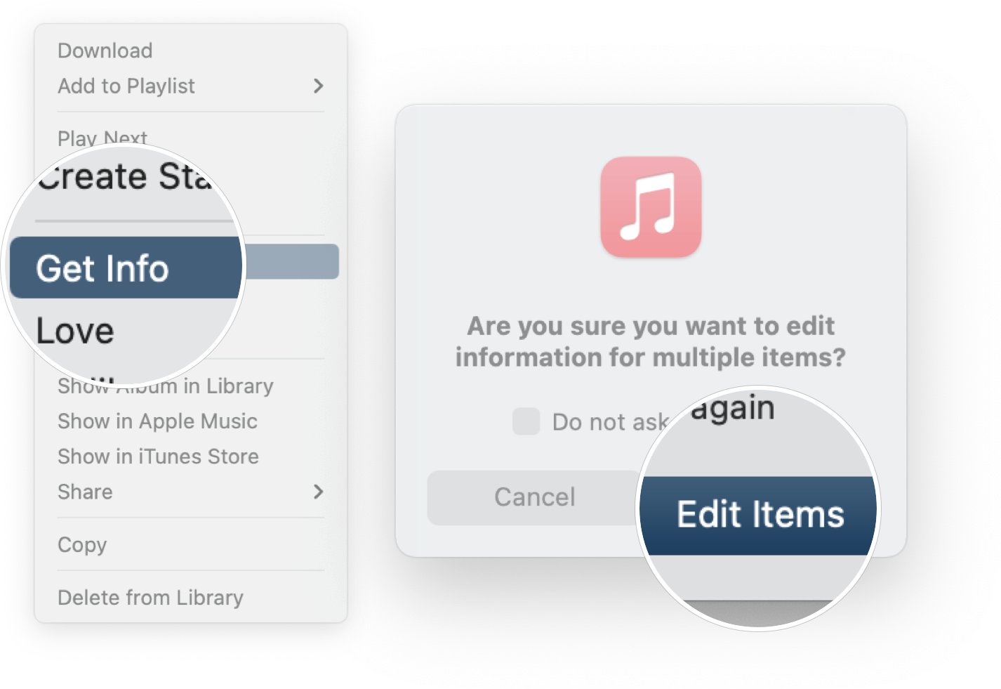 How To Get Info On Song In Music App For Mac: Click Get Info and the click edit items if you select more than one song.