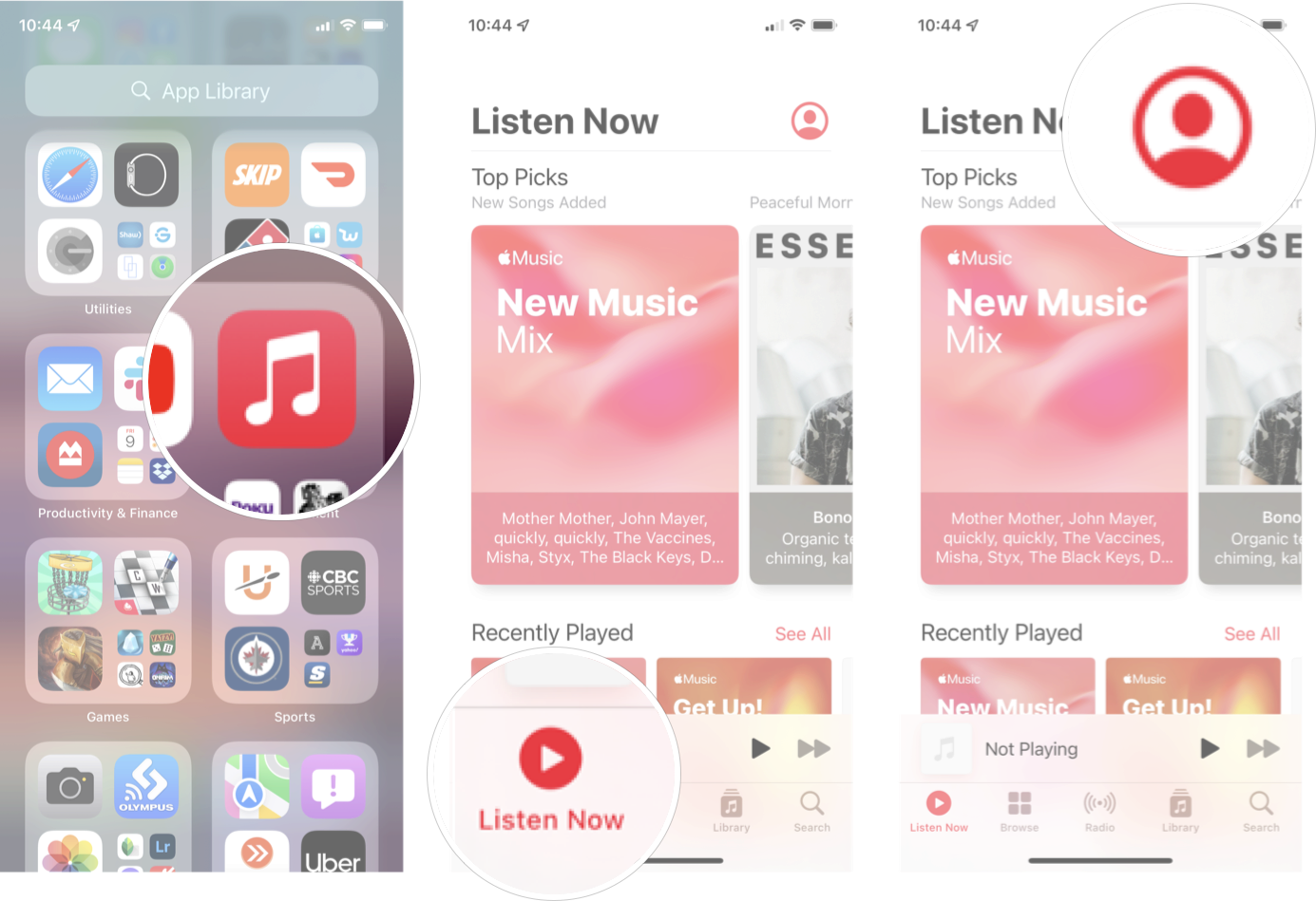 How To Switch Single To Family Plane Apple Music On iOS 14: Launch Music, tap Listen Now tab, and then tap the account icon.