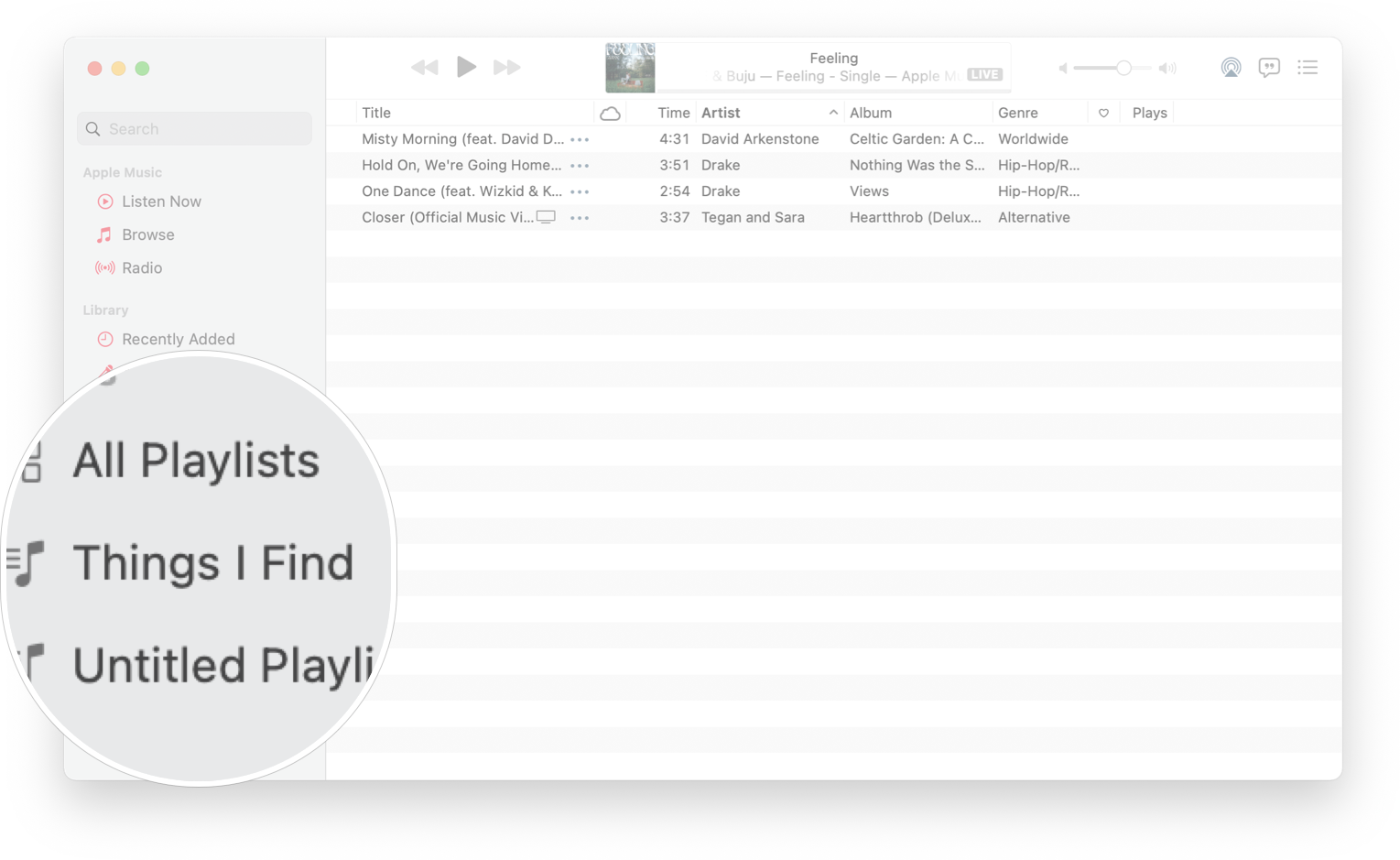 How To View And Sort Music In macOS Big Sur: Click a playlist in the sidebar to open it. 