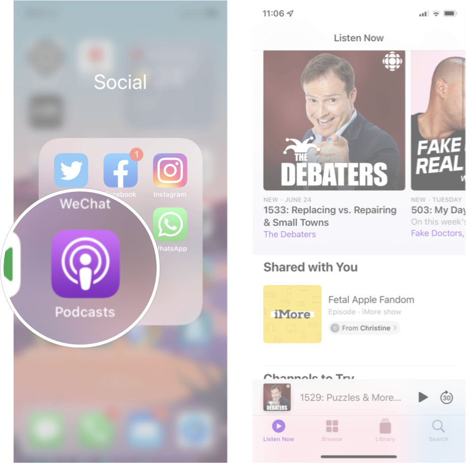 How To View Shared With You Content In Podcasts iOS15: Launch Podcasts and then scroll down to view the Shared with You section. 