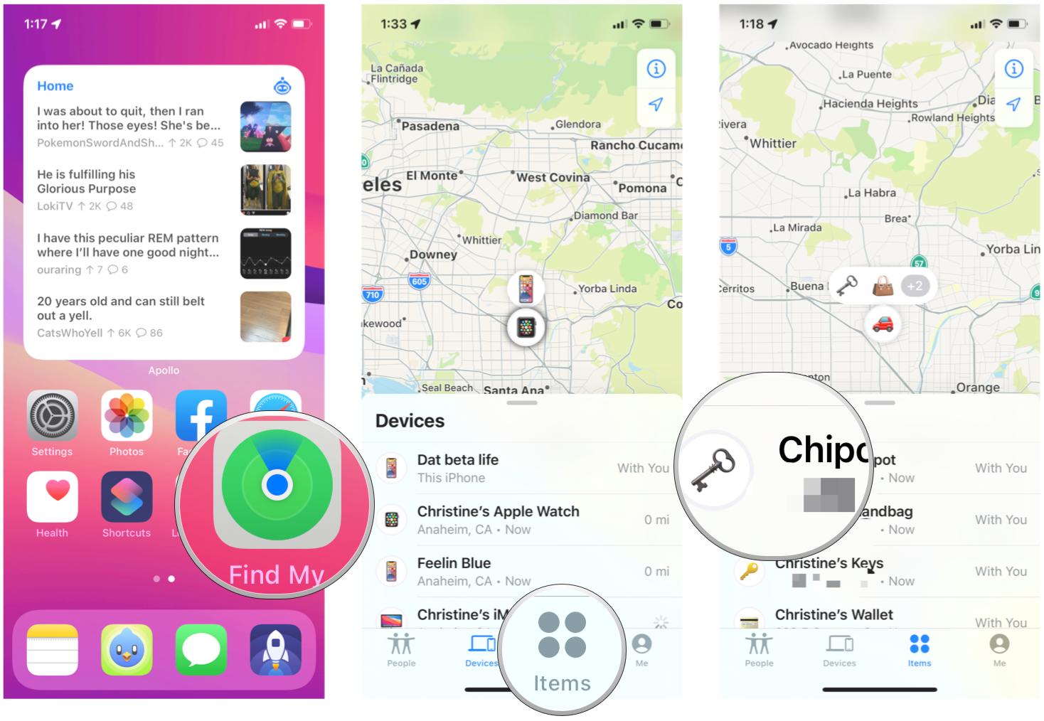 Enable left behind alerts for AirTags in iOS 15 by showing: Launch Find My app, tap Items, select your AIrTag that you want left behind alerts for