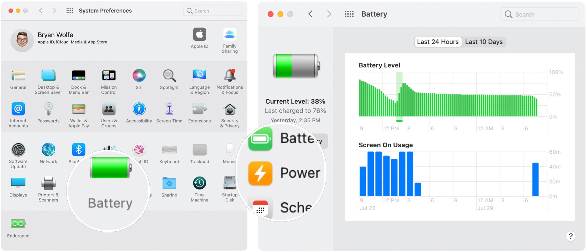 To use Low Power Mode with the power adapter, launch System Preferences, then select the battery pane. Select Power Adapter on the left side. 