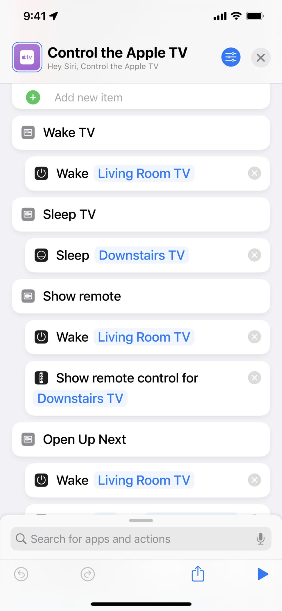 Screenshot showing a menu with the second option as Sleep TV.