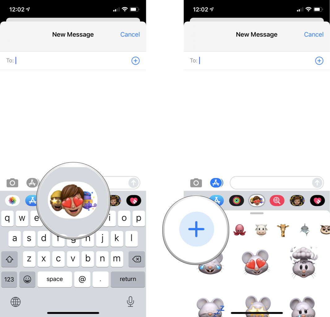 How To Create Memoji Stickers: In an app such as Messages, tap on the Memoji stickers icon, tap the + icon