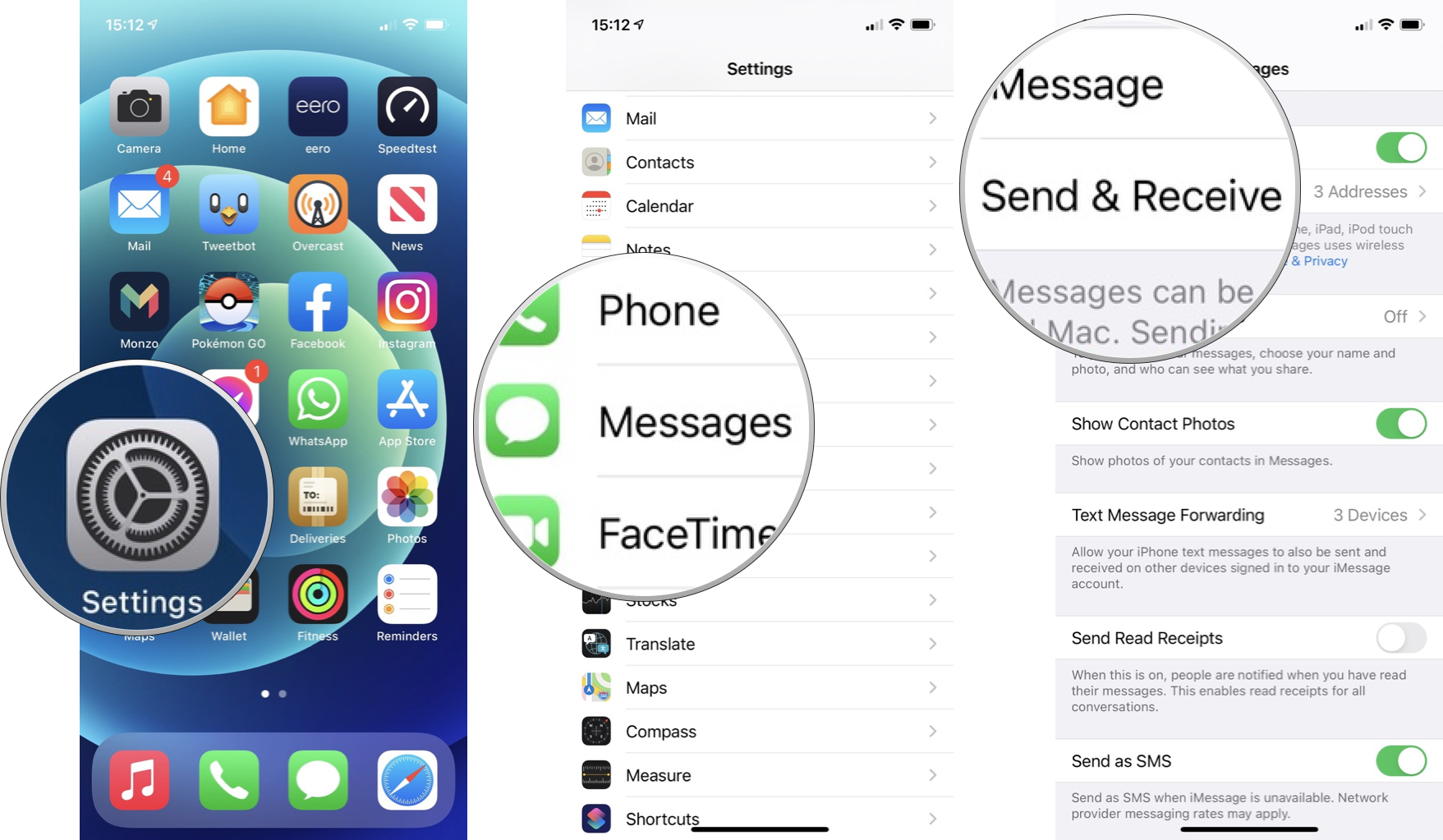 Deregister your phone number with iMessage: Launch Settings, tap Messages, tap Send and Receive