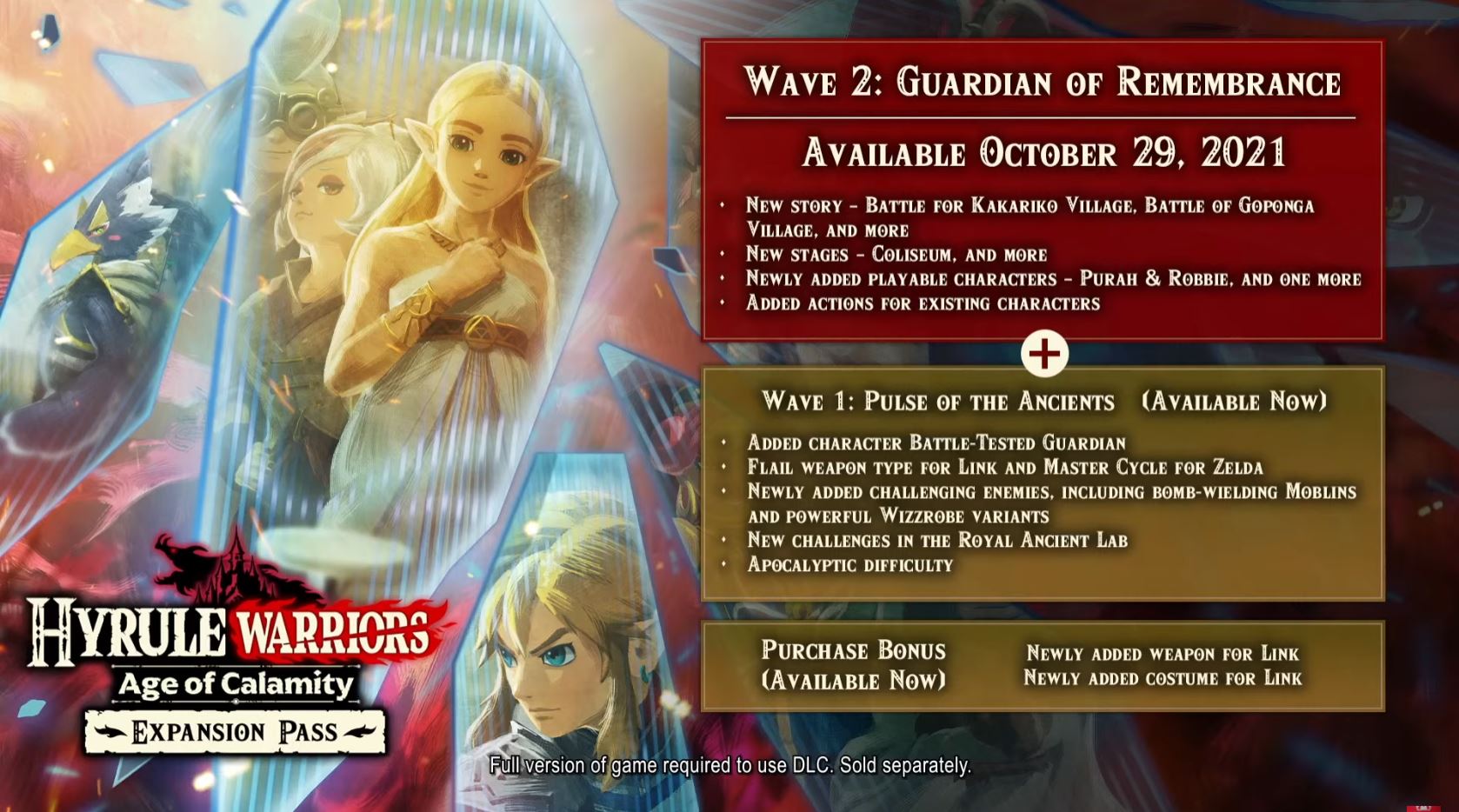 Hyrule Warriors Age Of Calamity Expansion Pass Wave