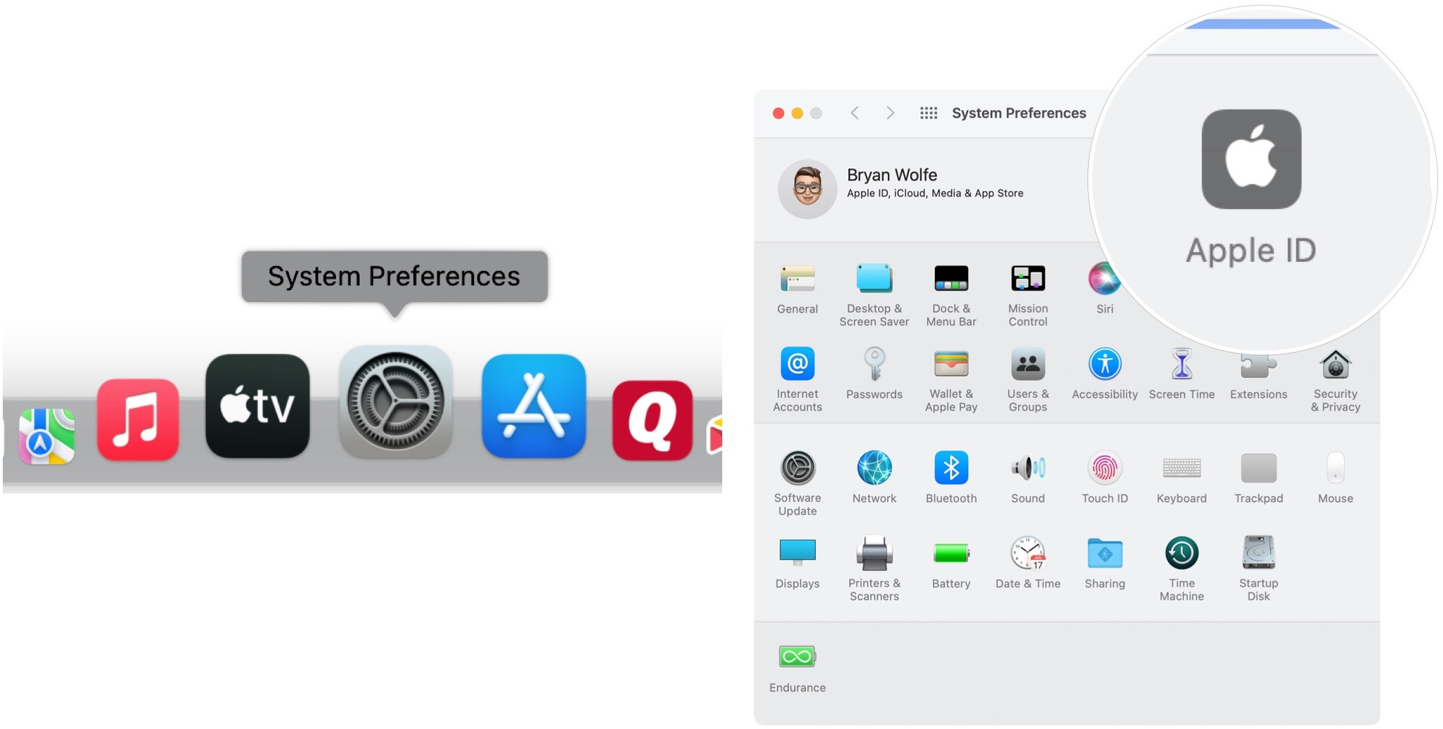 To use Hide My Email on Mac, choose System Preferences, then select Apple ID.