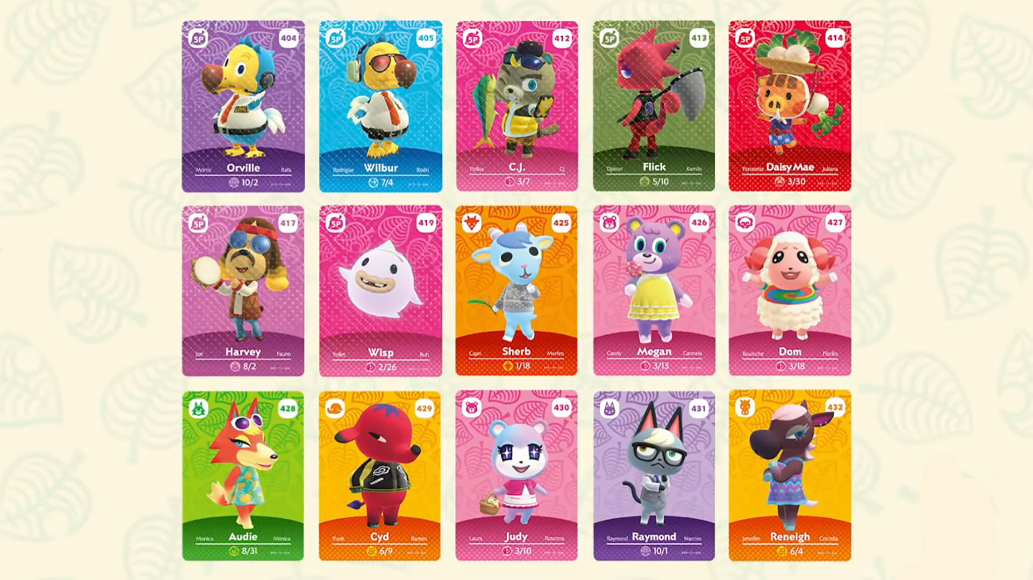 Animal Crossing Amiibo Cards Series 5 Part