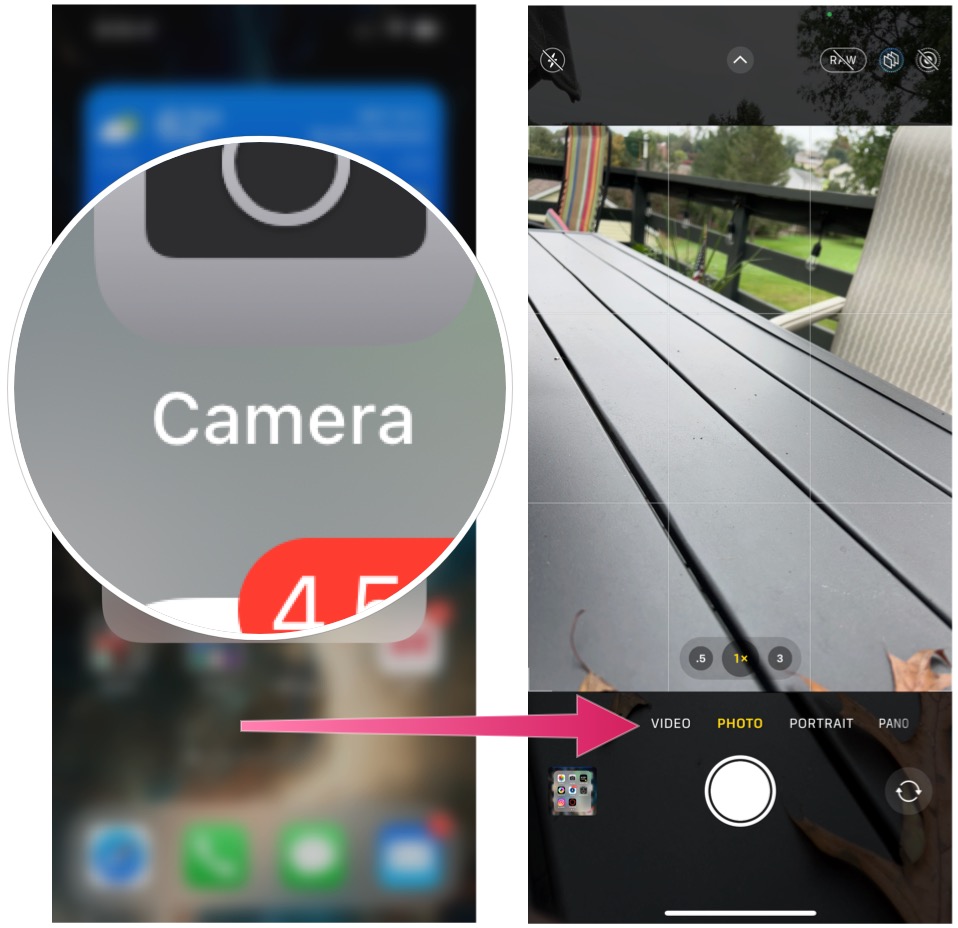 To use ProRes, choose the Camera app, then select Video