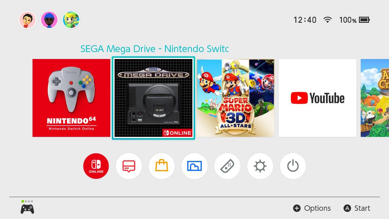 Nintendo Switch Online Expansion Pack Sega Genesis Mega Drive Home Menu