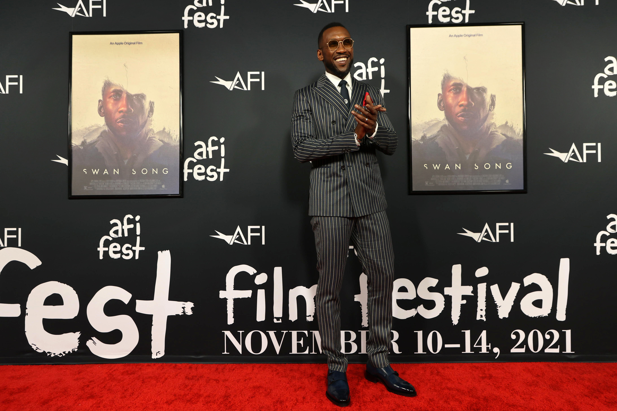 LOS ANGELES, CA - NOVEMBER 12: Mahershala Ali attends the AFI Fest World Premiere of Apple Original Films' "Swan Song" at TCL Chinese Theatre. "Swan Song" will premiere in theaters and globally on App