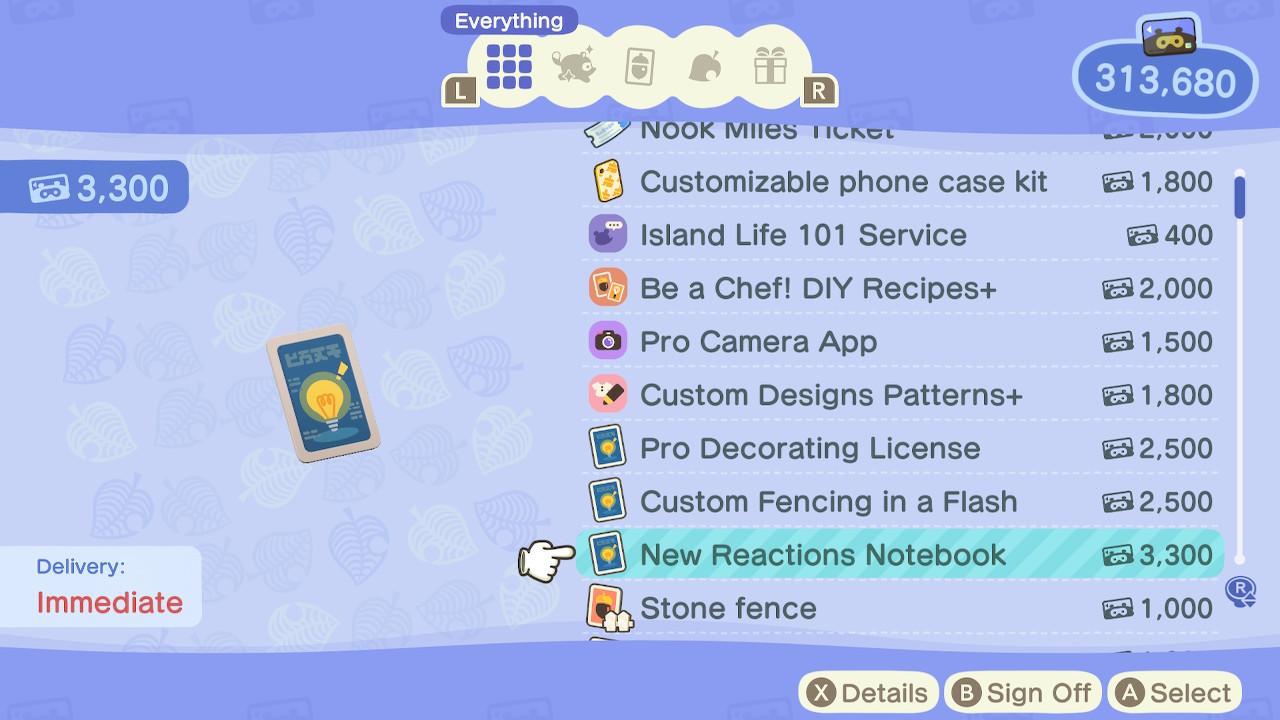 Animal Crossing New Horizons New Nook Miles rewards