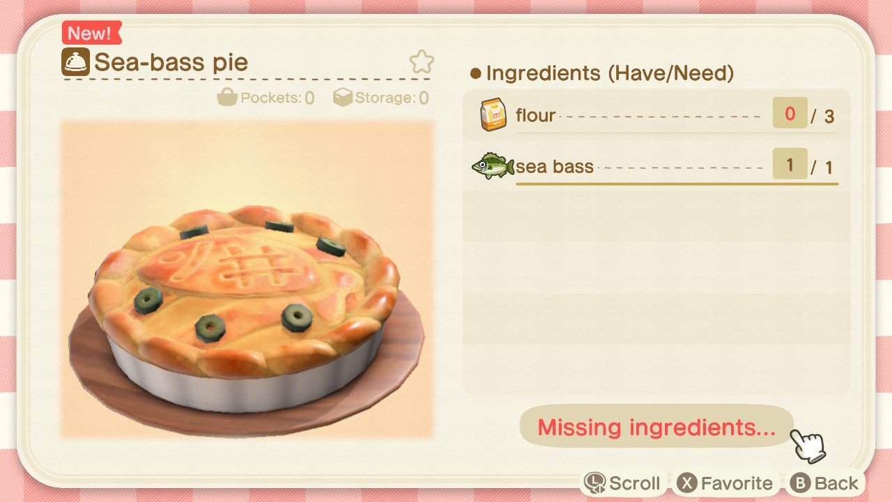 Animal Crossing New Horizons  Seabass Pie
