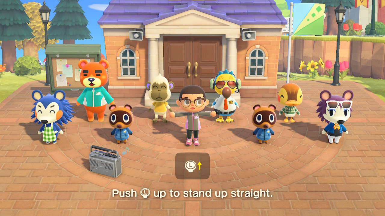 Étirement du groupe Animal Crossing New Horizons