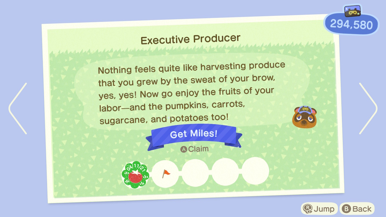 Animal Crossing New Horizons Nook Miles Executive Producer