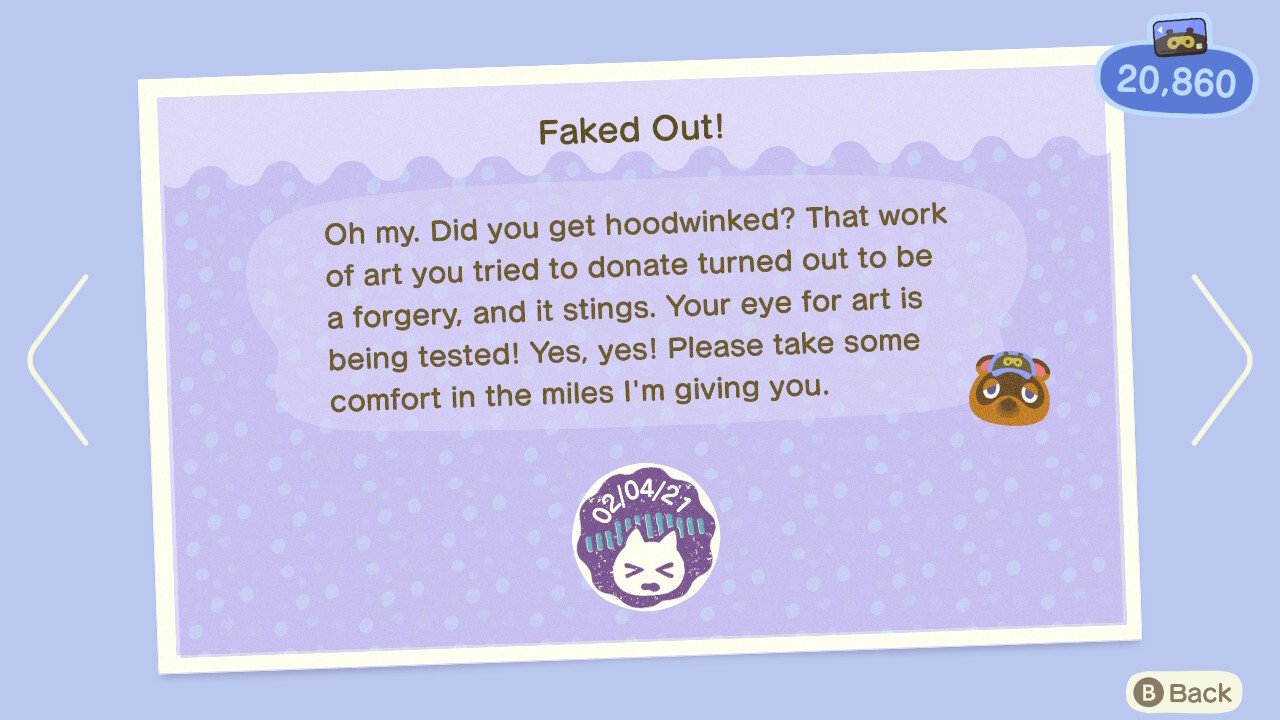 Animal Crossing New Horizons Nook Miles Faked Out