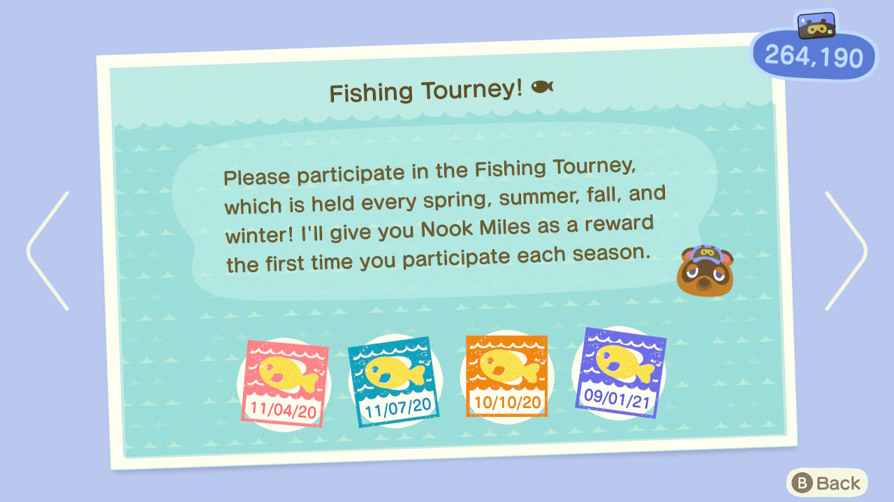 Animal Crossing New Horizons Nook Miles Fishing Tourney