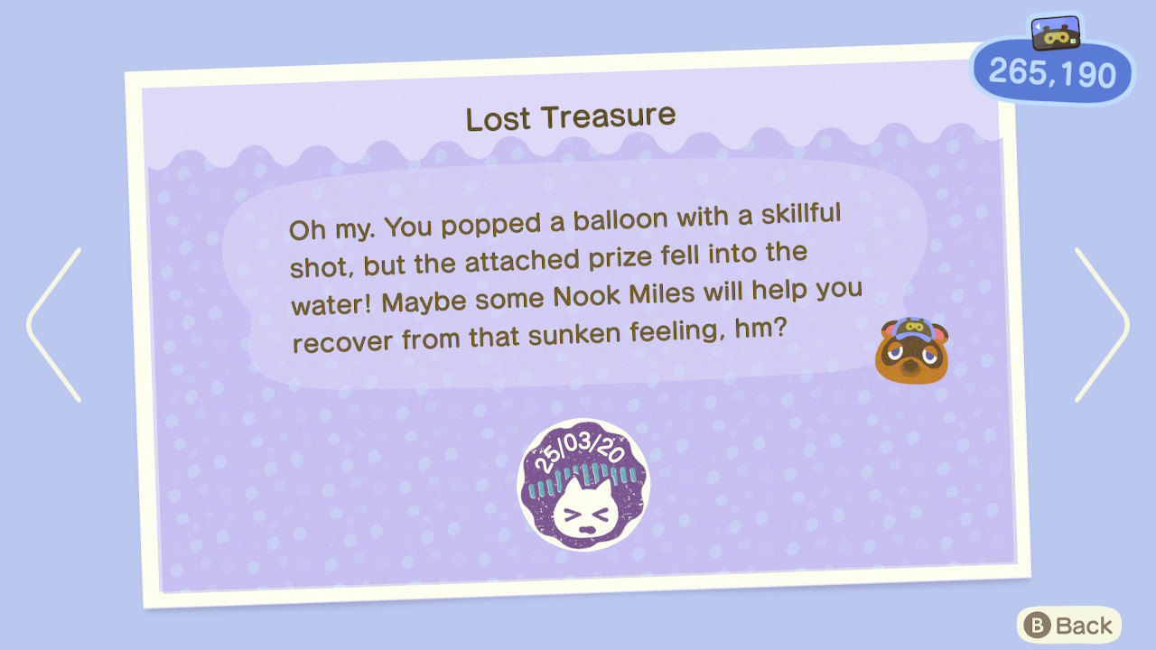 Animal Crossing New Horizons Nook Miles Lost Treasure
