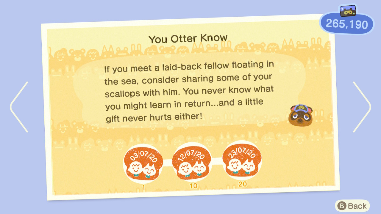 Animal Crossing New Horizons Nook Miles You Otter Know