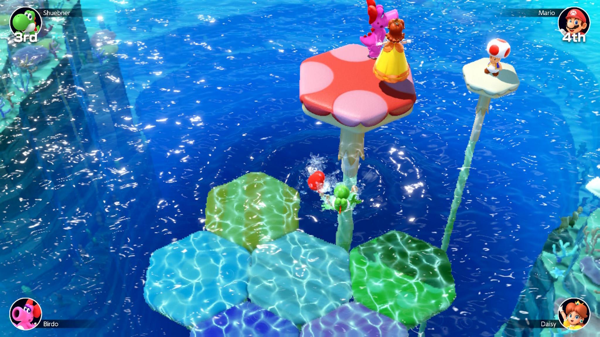 Les superstars de Mario Party changent de champignon, mélangent les champignons vers le bas