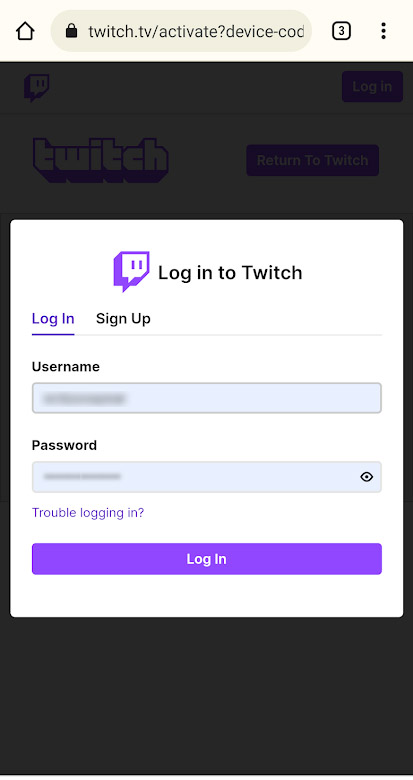 Nintendo Switch Twitch Enter Username And Password On Phone