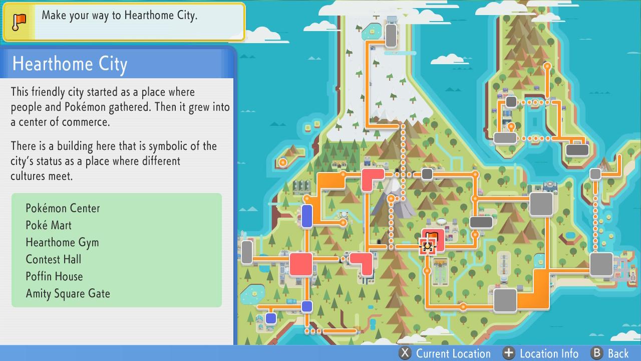 Pokemon Brilliant Diamond Shining Pearl Map Hearthhome City