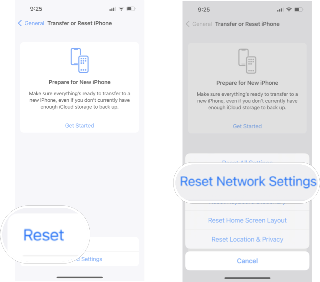 Reseting Network Settings in iOS 15: Tap reset and then tap reset network settings.