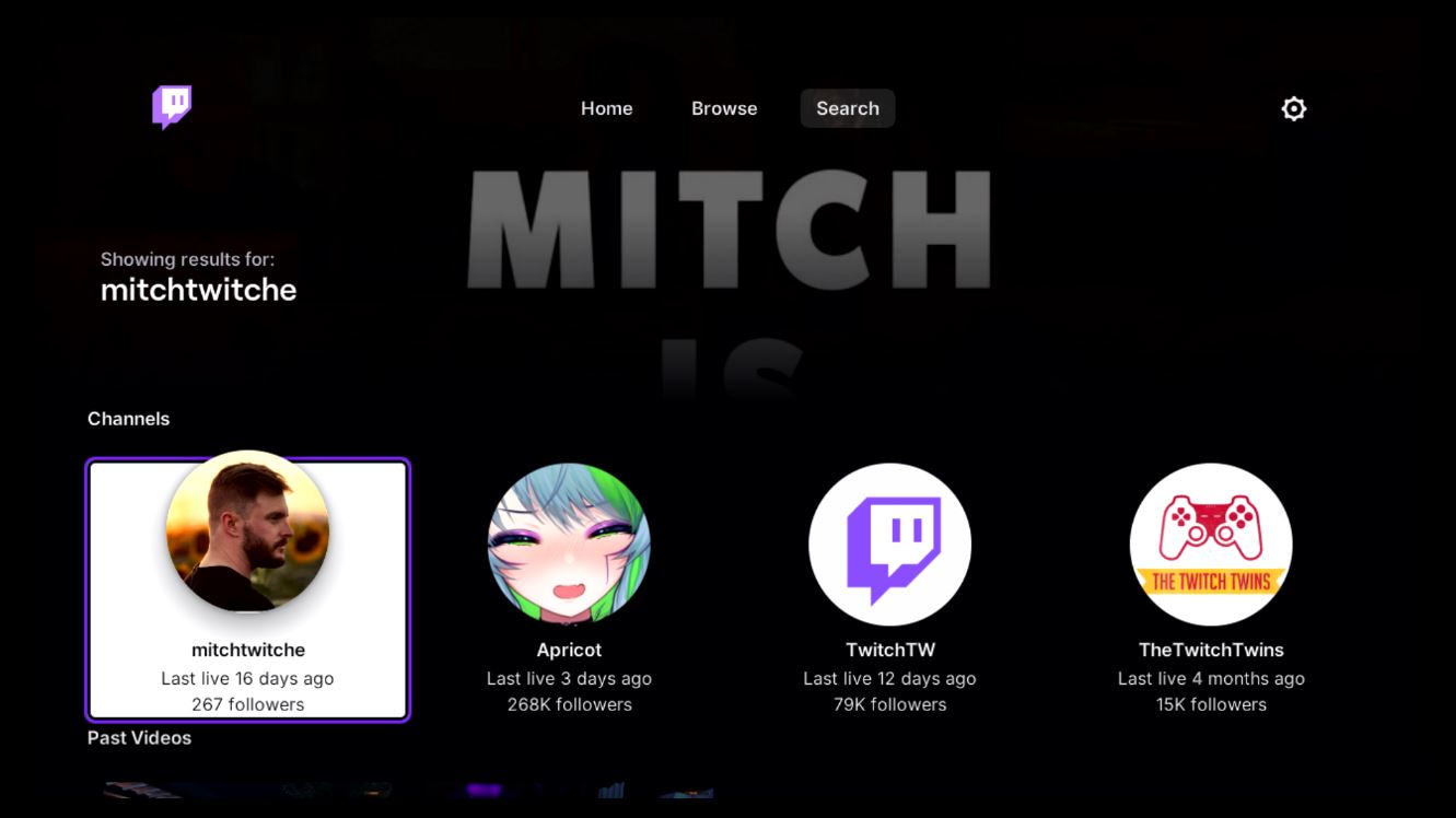 Twitch On Switch Streamer Search Results