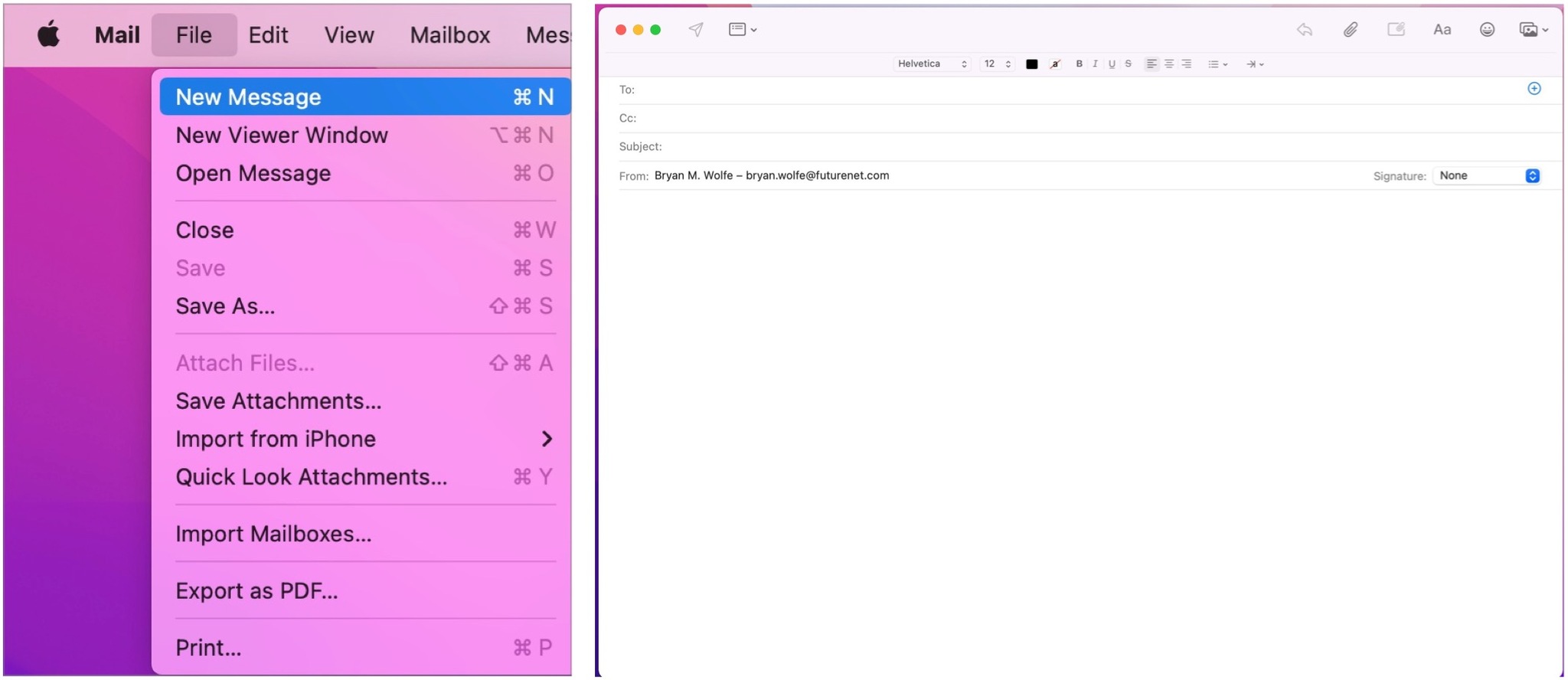 To create a new random email through the Mail application, open the application, and then start composing a new message.