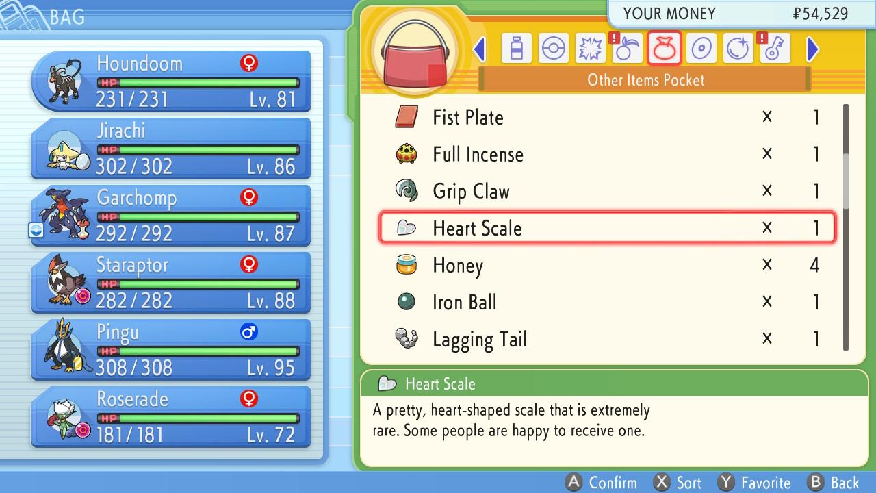 Pokemon Bdsp Heart Scale Sac