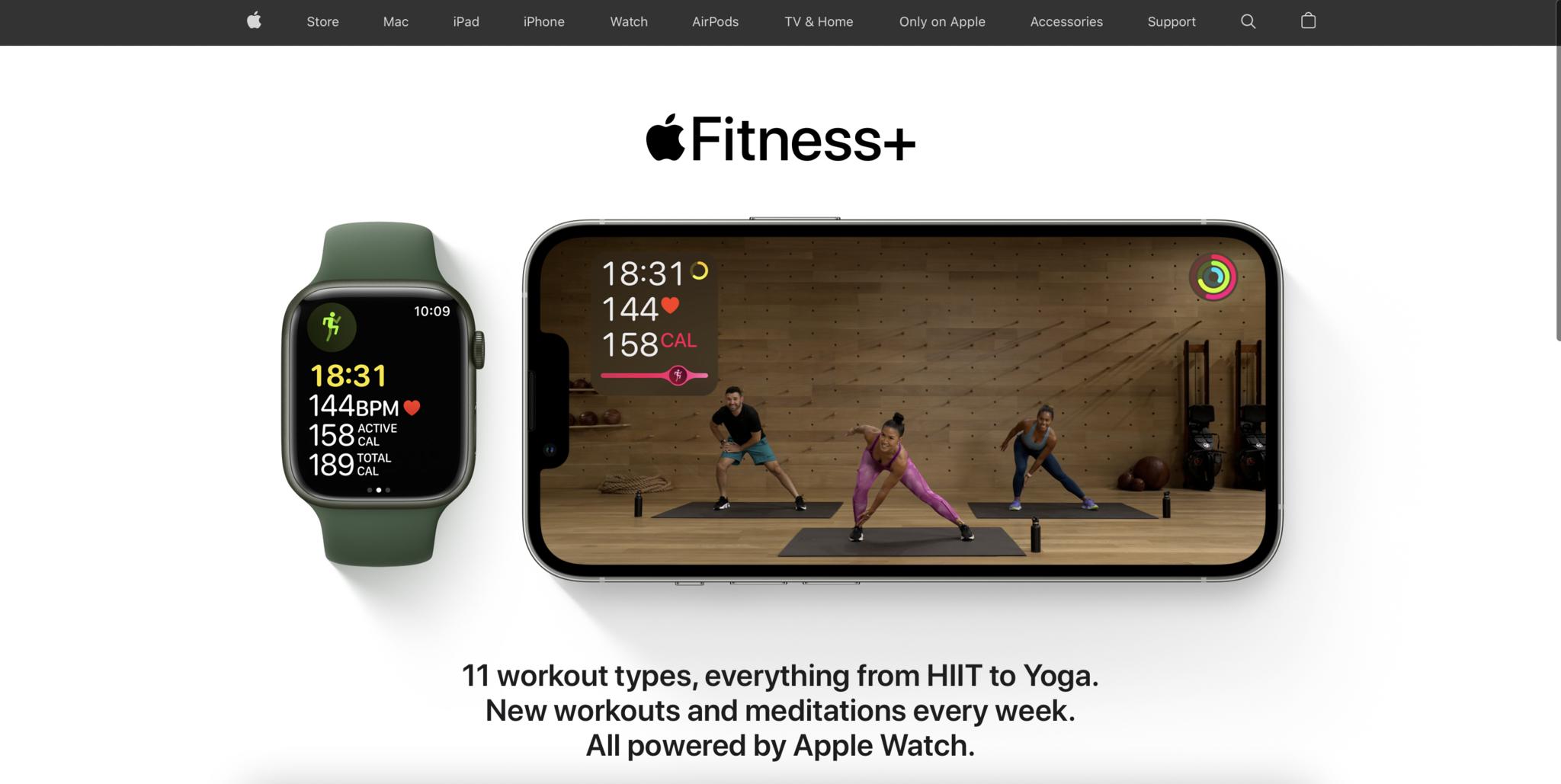 Apple Fitness Plus Homepage Ad