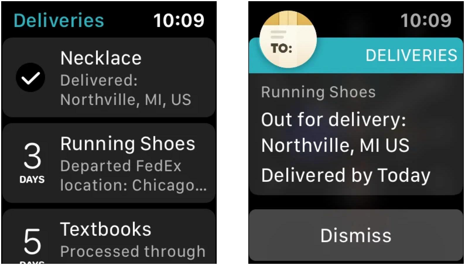 Deliveries Apple Watch Screens