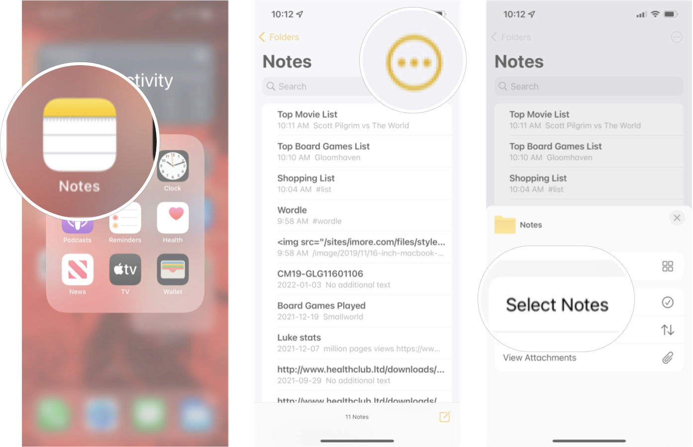 How To Add Tags To Multiple Notes In Ios 15: Launch Notes, tap the more button, and then tap select notes.