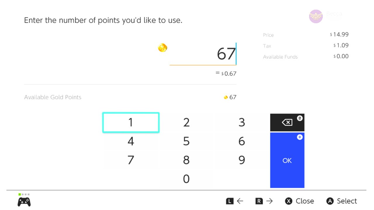 Redeem My Nintendo Gold Points Switch Choose Number Of Points
