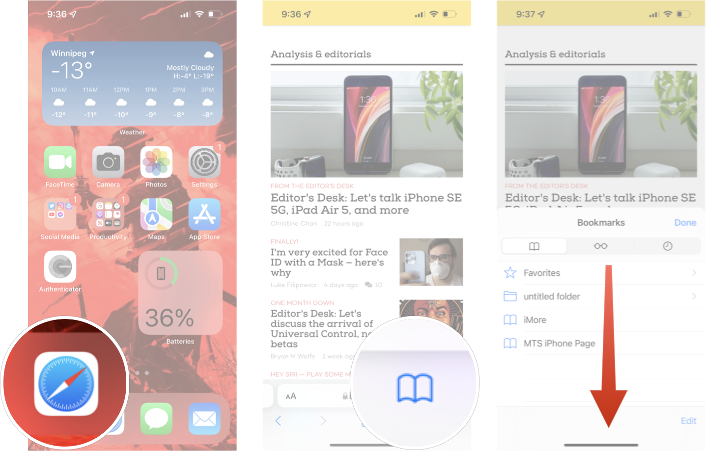 How To Search Bookmark In Safari on iPhone: Launch Safari, tap the bookmark button, and then swipe down on the bookmark list to reveal the search bar. 