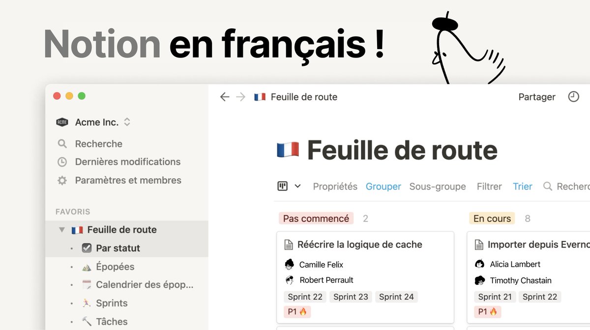 Widespread data administration app Notion now speaks French