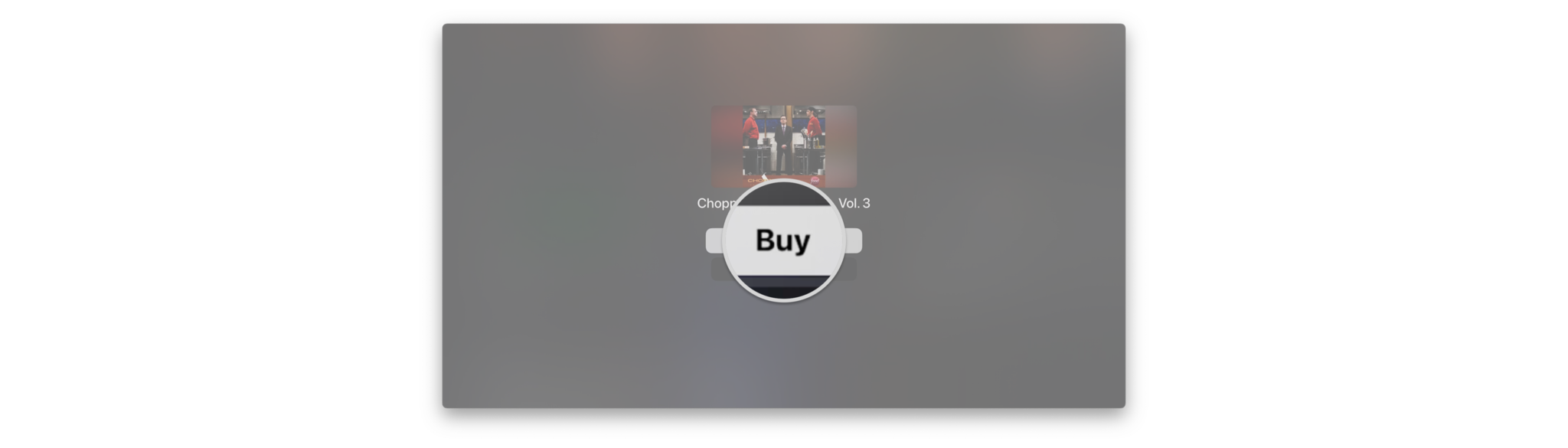 How to buy tv shows in the Apple TV app on Apple TV by showing steps: Click Buy