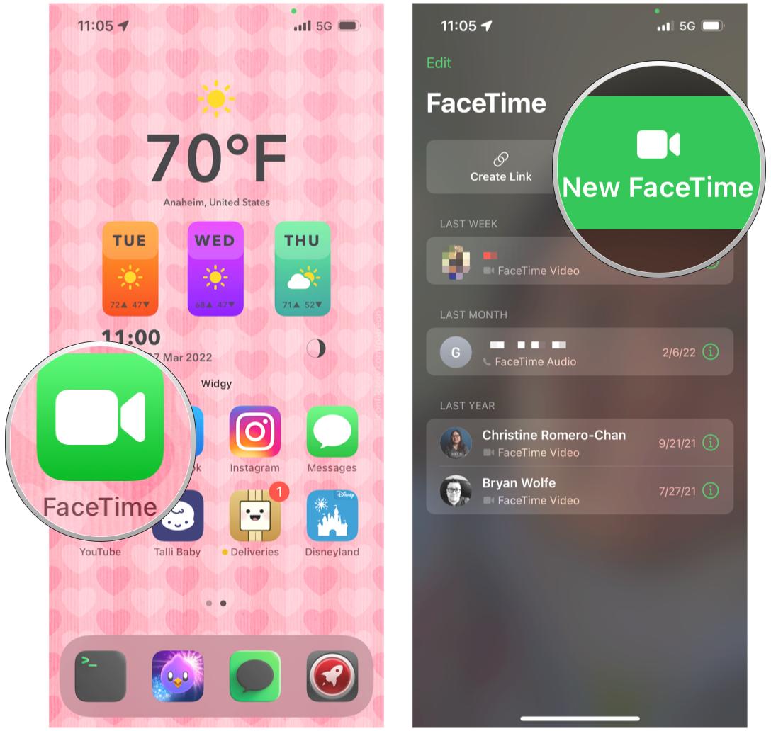 Make new FaceTime call on iOS 15: Launch FaceTime, tap New FaceTime