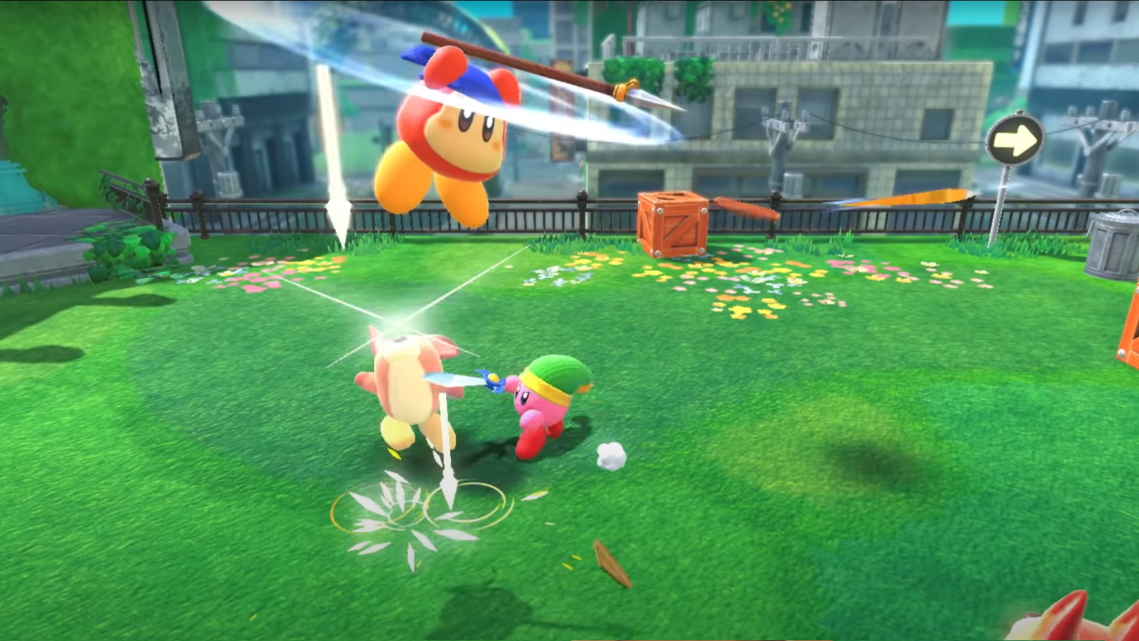 Kirby And The Forgotten Land Bandana Waddle Dee Spear Float Dog Enemy