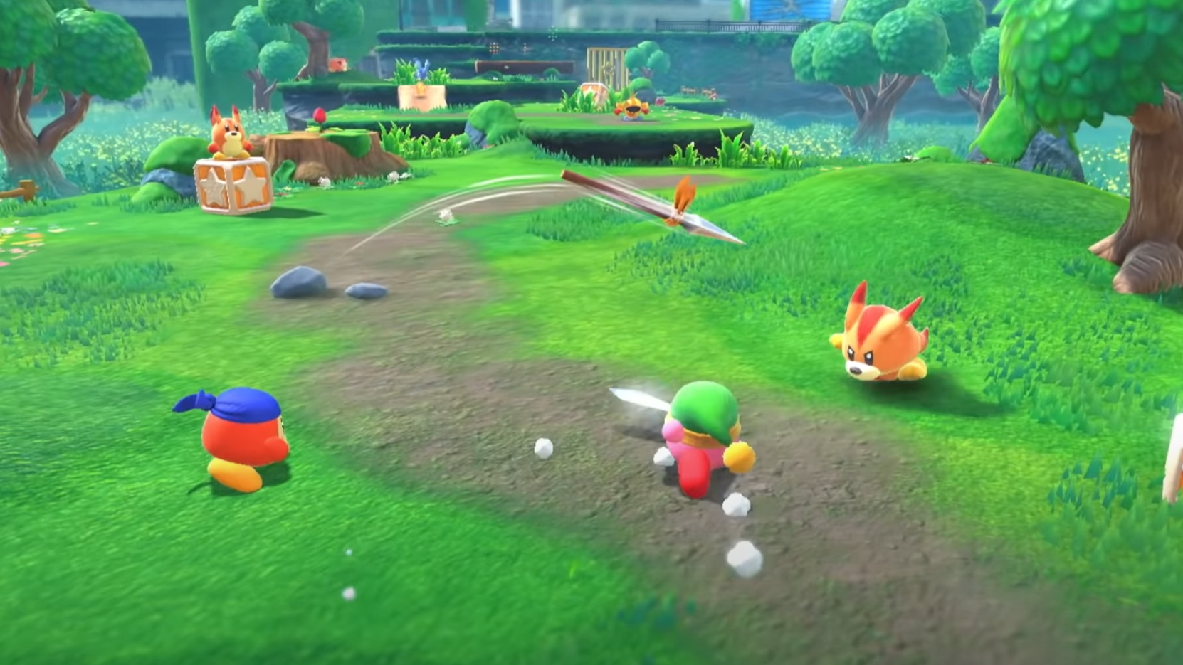 Kirby And The Forgotten Land Bandana Waddle Dee Throwing Spear