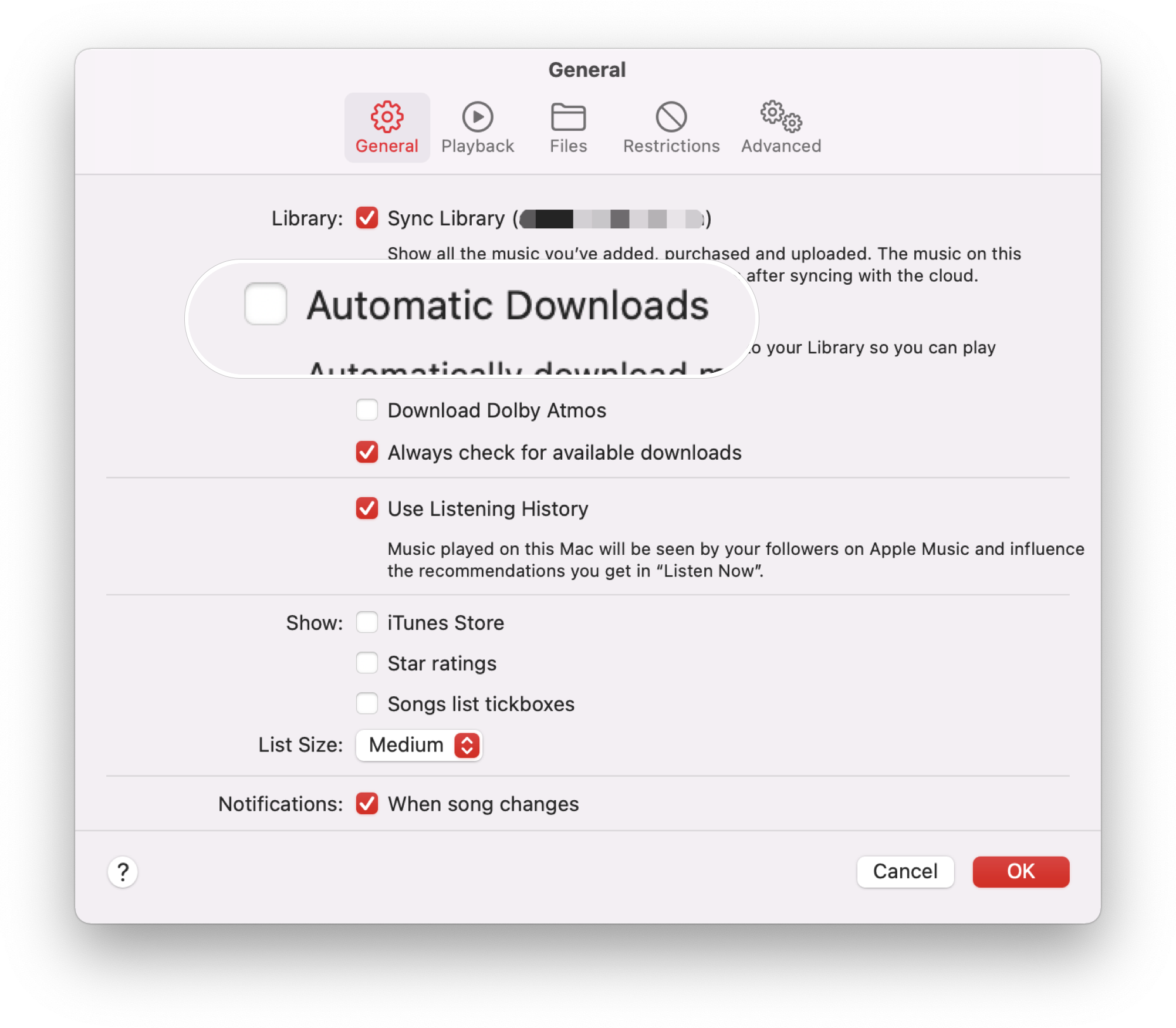 Set up automatic downloading by showing: Check the box for Automatic Downloads