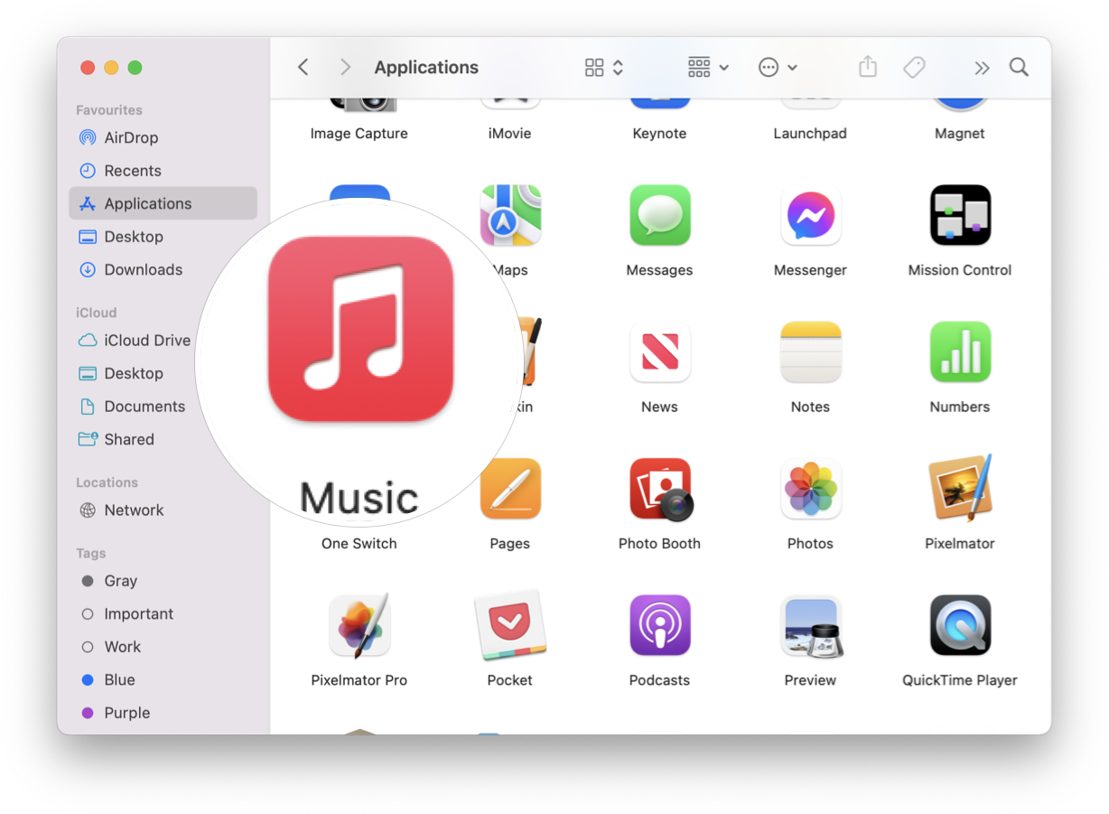 Download music to your local library by showing: Launch Music on your Mac