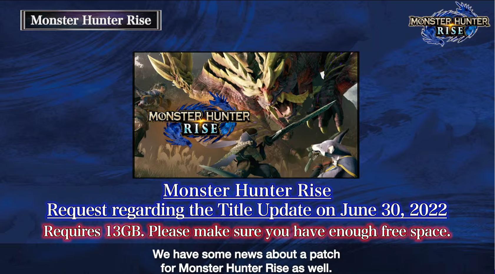 Monster Hunter Rise Sunbreak Title Update