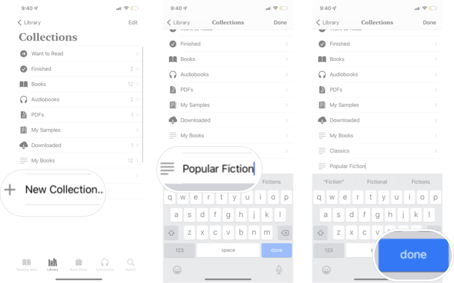 Add Collection In Books On iOS 15: Tap New Collection, type a name for your collection, and then tap done.