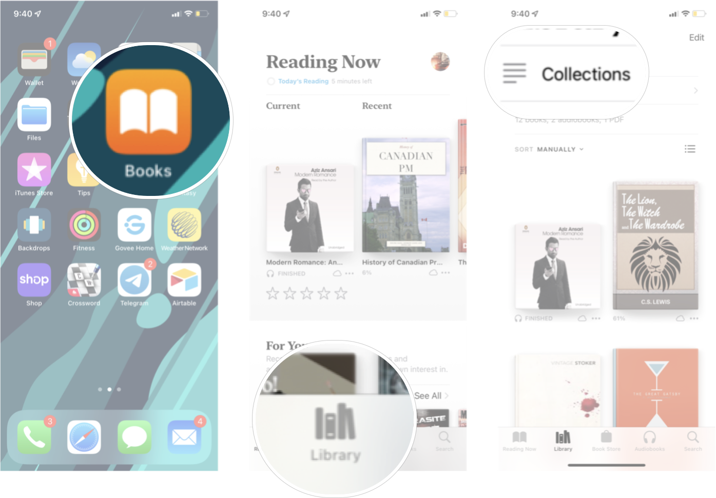Add New Collection In Books iOS 15: Launch Books app, tap library tab, and then tap collections. 