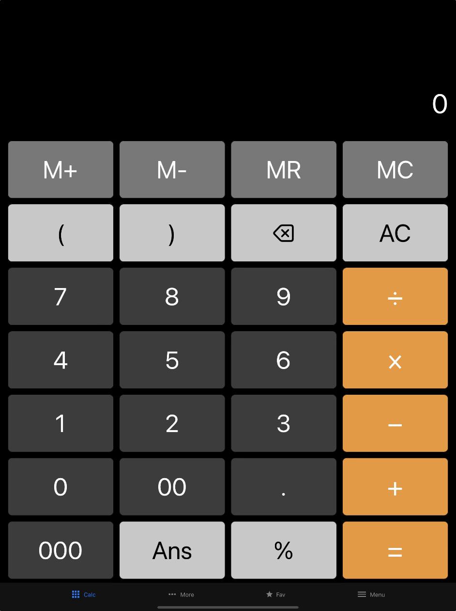 All In One Calculator Ipad Screenshot