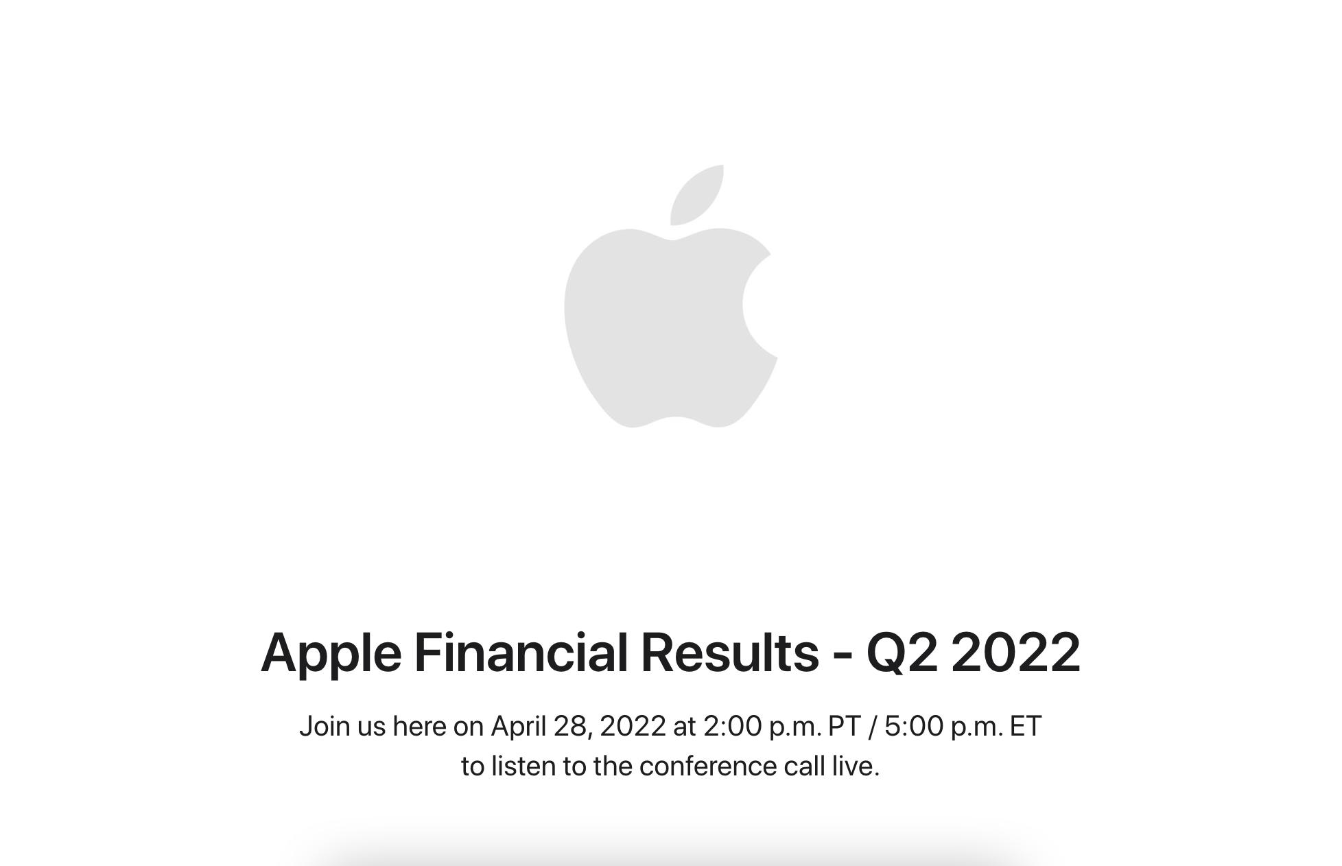 Apple Q2 2022 Earnings Call